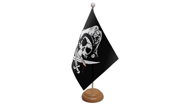 Crossed Sabres Small Flag with Wooden Stand